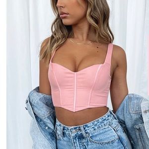 White Fox She’s Wild bustier- small, pink